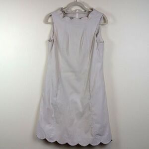 Sara Campbell Scalloped Sleeveless Dress In Sand Size 8